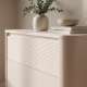 Kommode BREATH - 103x83 cm - beige sand - 3 skuffer - avrundede kanter