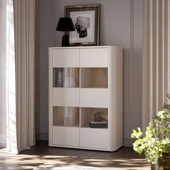 Vitruneskap BREATH - 98x137 cm - beige sand - 2 dører - avrundede kanter