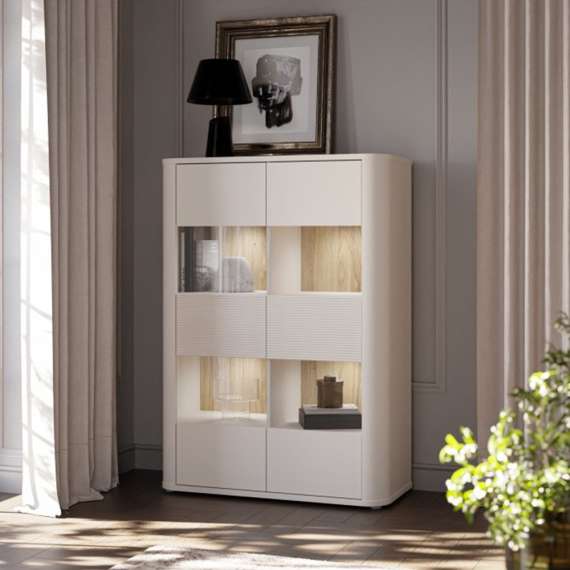 Vitruneskap BREATH - 98x137 cm - beige sand - 2 dører - avrundede kanter