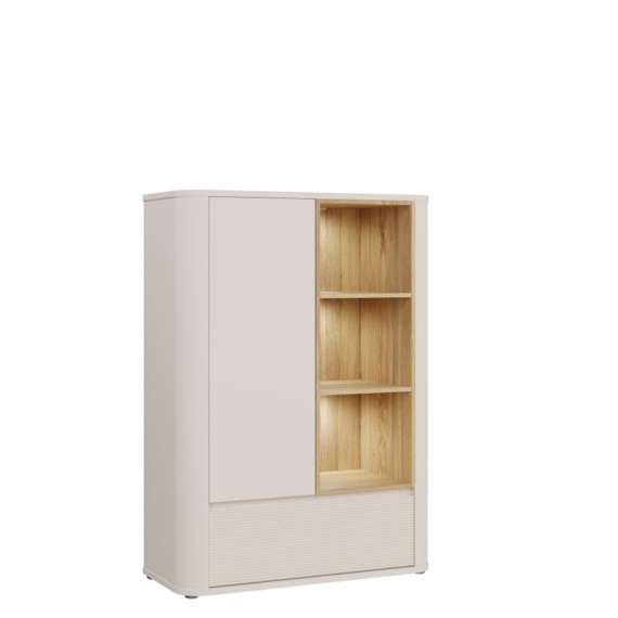 Reol BREATH - 98x137 cm - beige sand - 1 dør - 1 skuff - avrundede kanter