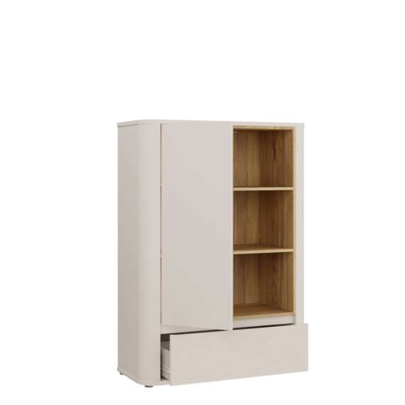 Reol BREATH - 98x137 cm - beige sand - 1 dør - 1 skuff - avrundede kanter