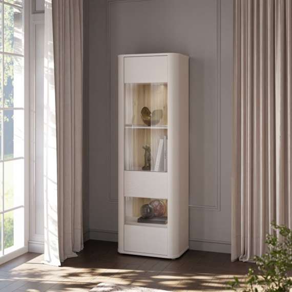 Vitruneskap BREATH - 64x195 cm - beige sand - 1 dør - avrundede kanter