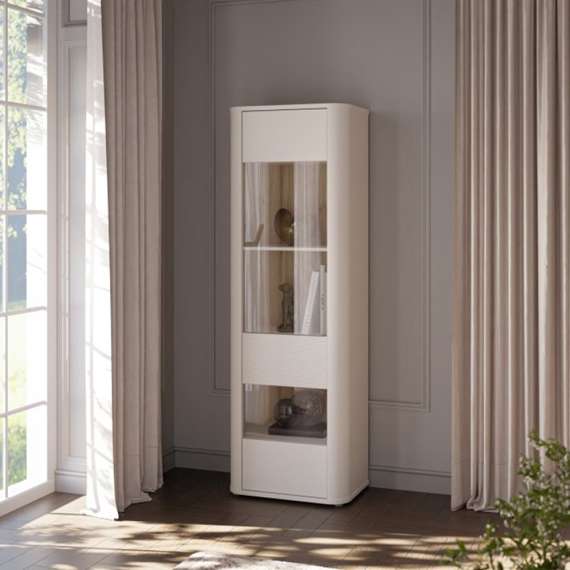Vitruneskap BREATH - 64x195 cm - beige sand - 1 dør - avrundede kanter