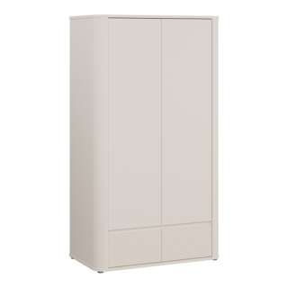 Garderobeskap BREATH - 108x195 cm - beige sand - 2 dører - 2 skuffer - avrundede kanter