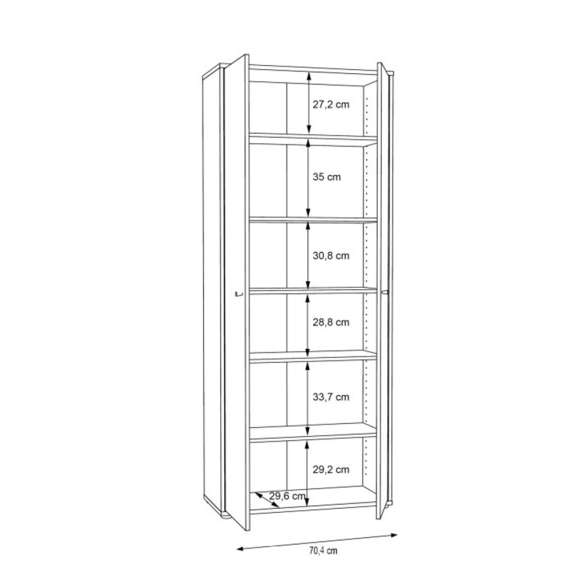 Garderobeskap ARCHBOX - 74x197 cm - eik artisan - 2 dører