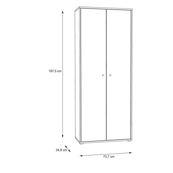 Garderobeskap ARCHBOX - 74x197 cm - eik artisan - 2 dører