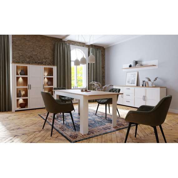 Vitrineskap Chisbury 151x161 cm - lerk sibu - eik riviera