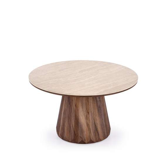 Sofabord Diavola Ø80 cm - valnøtt  - travertin