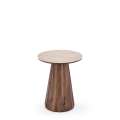Sidebord Diavola Ø45 cm - valnøtt  - travertin