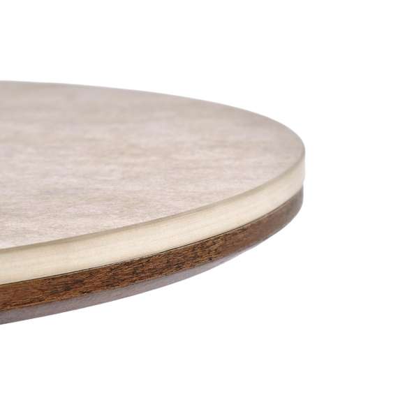 Sidebord Diavola Ø45 cm - valnøtt  - travertin