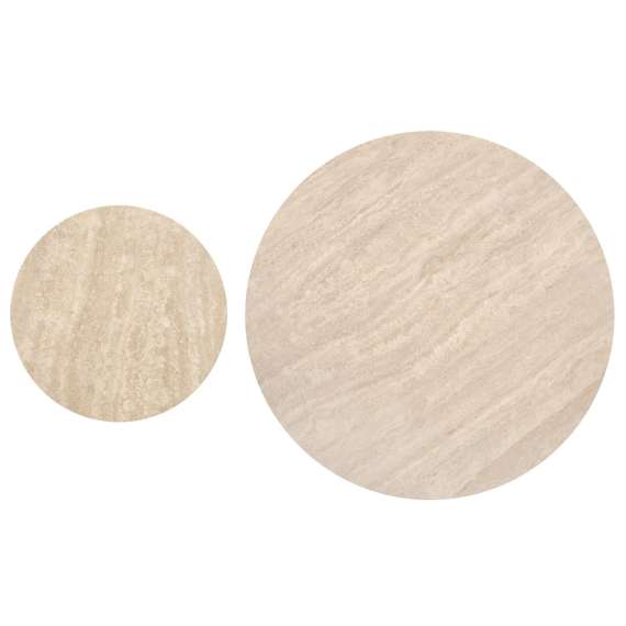 Sidebord Diavola Ø45 cm - valnøtt  - travertin