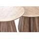 Sidebord Diavola Ø45 cm - valnøtt  - travertin