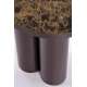 Sofabord CORDINA S - brun marmor imitasjon - brun understell