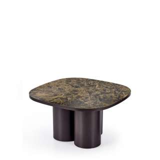 Sofabord CORDINA S - brun marmor imitasjon - brun understell