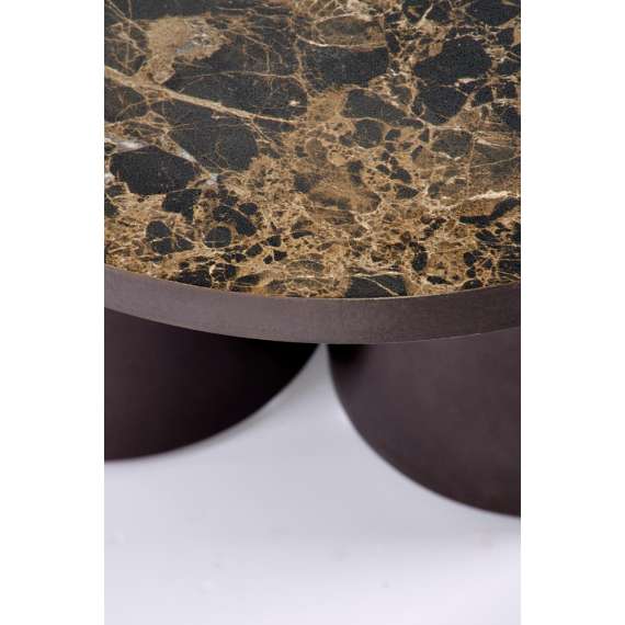 Sofabord CORDINA - brun marmor imitasjon - brun understell