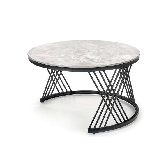 Bordsett Flamingo Ø80 og Ø60 cm - 2 stk - grå marmor