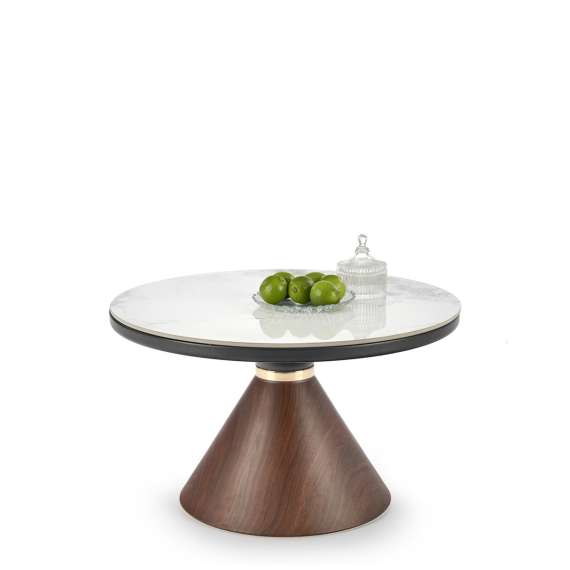 Sofabord Genesis Ø70 cm - valnøtt  - marmor