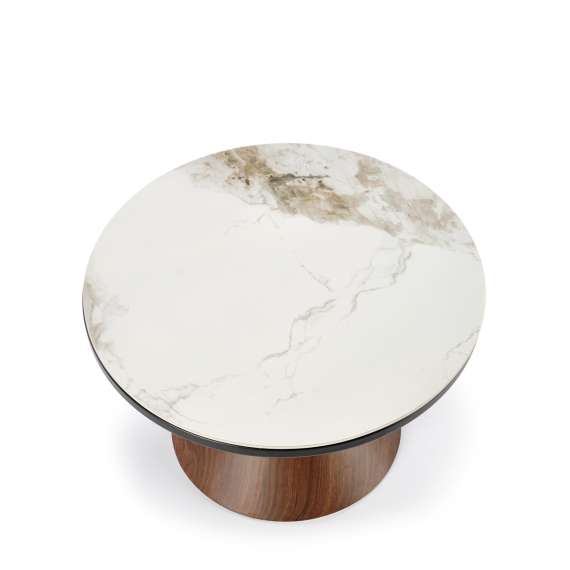 Sofabord Genesis Ø70 cm - valnøtt  - marmor