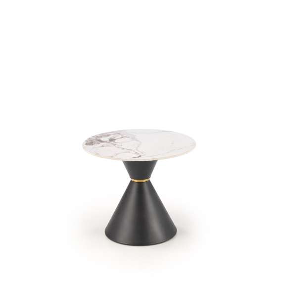 Sidebord Goretti Ø60 cm - sort og hvit marmor