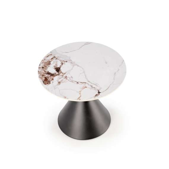 Sidebord Goretti Ø60 cm - sort og hvit marmor