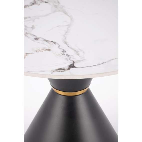 Sidebord Goretti Ø60 cm - sort og hvit marmor
