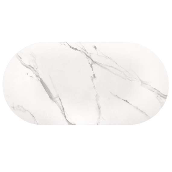 Sofabord Kalua 120x60 cm - gull understell og hvit marmor