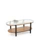 Sofabord Kamala 110x54 cm - rillet glass - eik hylle