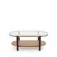 Sofabord Kamala 110x54 cm - rillet glass - eik hylle