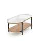 Sofabord Kamala 110x54 cm - rillet glass - eik hylle