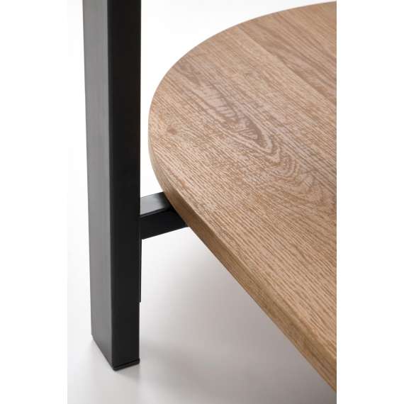 Sofabord Kamala 110x54 cm - rillet glass - eik hylle