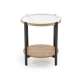 Sofabord Kamala Ø53 cm - rillet glass - eik hylle