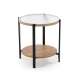 Sofabord Kamala Ø53 cm - rillet glass - eik hylle