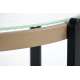 Sofabord Kamala Ø53 cm - rillet glass - eik hylle