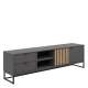 Tv-benk PHIL 176x52 cm - antrasitt - eik artisan spiler - 2 dører - 2 skuffer