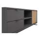 Tv-benk PHIL 176x52 cm - antrasitt - eik artisan spiler - 2 dører - 2 skuffer