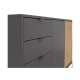 Skjenk PHIL 140x85 cm - antrasitt - eik artisan spiler - 2 dører - 4 skuffer