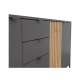 Skjenk PHIL 176x85 cm - antrasitt - eik artisan spiler - 3 dører - 4 skuffer