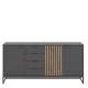 Skjenk PHIL 176x85 cm - antrasitt - eik artisan spiler - 3 dører - 4 skuffer