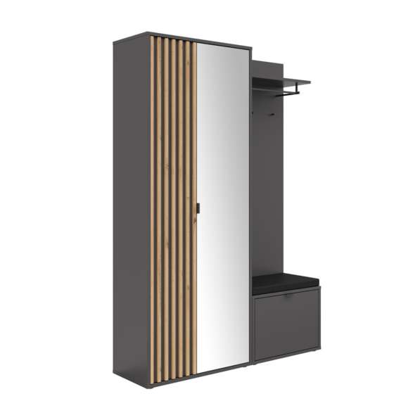Entresett PHIL -135x198 cm - eik artisan - svart matt
