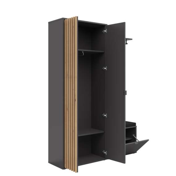 Entresett PHIL -135x198 cm - eik artisan - svart matt