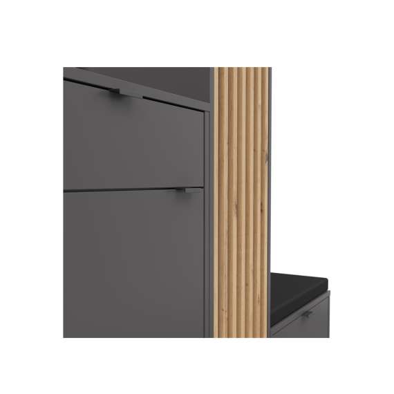 Entresett PHIL -156x198 cm - eik artisan - svart matt