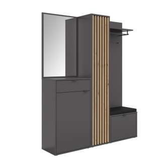 Entresett PHIL -156x198 cm - eik artisan - svart matt
