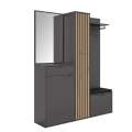 Entresett PHIL -156x198 cm - eik artisan - svart matt