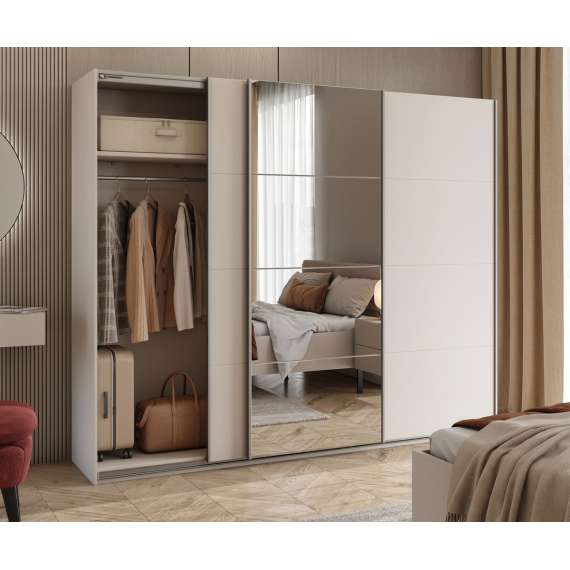 Garderobeskap Beta 250x210 - cashmere - speil