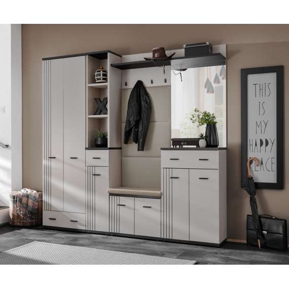 Polstret veggpanel HUGO - 60x156 cm - cashmere - stoff