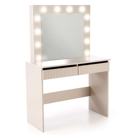 Sminkebord Hollywood 94x140 cm - cashmere - med speil