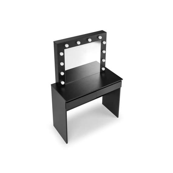 Sminkebord Hollywood 94x140 cm - sort matt - med speil