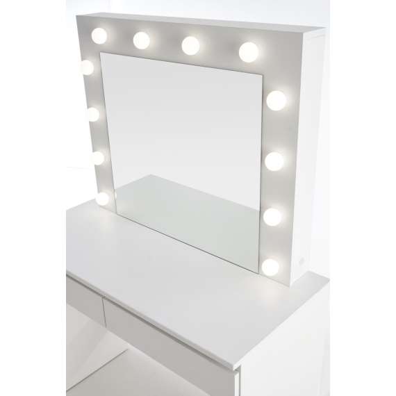 Sminkebord Hollywood 94x140 cm - hvit matt - med speil