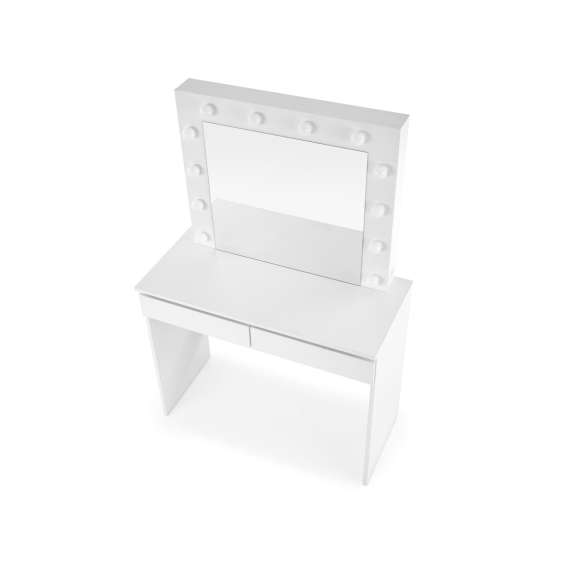Sminkebord Hollywood 94x140 cm - hvit matt - med speil