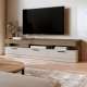 Tv-benk MODO 200x48 cm - valnøtt royal - cashmere - 3 skuffer